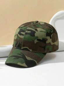 1 件装迷彩绿复古遮阳时尚棒球帽万圣节 - 墨綠色 - 查看 2