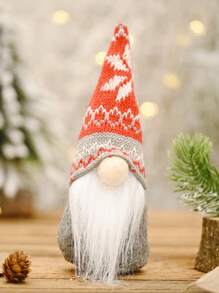 1 Pieza/3 Piezas Decoraciones de Navidad, Sombrero de Punto de Copo de Nieve Muñeco Viejo del Bosque Ornamentos, Al lado del Árbol de Navidad Muñeco sin Rostro Creativo, Decoración de Escena, Fiesta Festiva Decoración del Hogar, Halloween, Decoración de Halloween