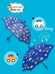 Paraguas que cambia de color al contacto con el agua, creativo, divertido y seguro Nuevo lindo paraguas, serie de dibujos animados femeninos, paraguas de doble propósito para días soleados y lluviosos, mango largo con cubierta impermeable, paraguas de sombrilla, paraguas de seguridad automático, anti-pellizcos, protector solar de mano, resistente y duradero, paraguas de , paraguas ligero, paraguas anti-UV, paraguas soleado - Azul - Ver 1