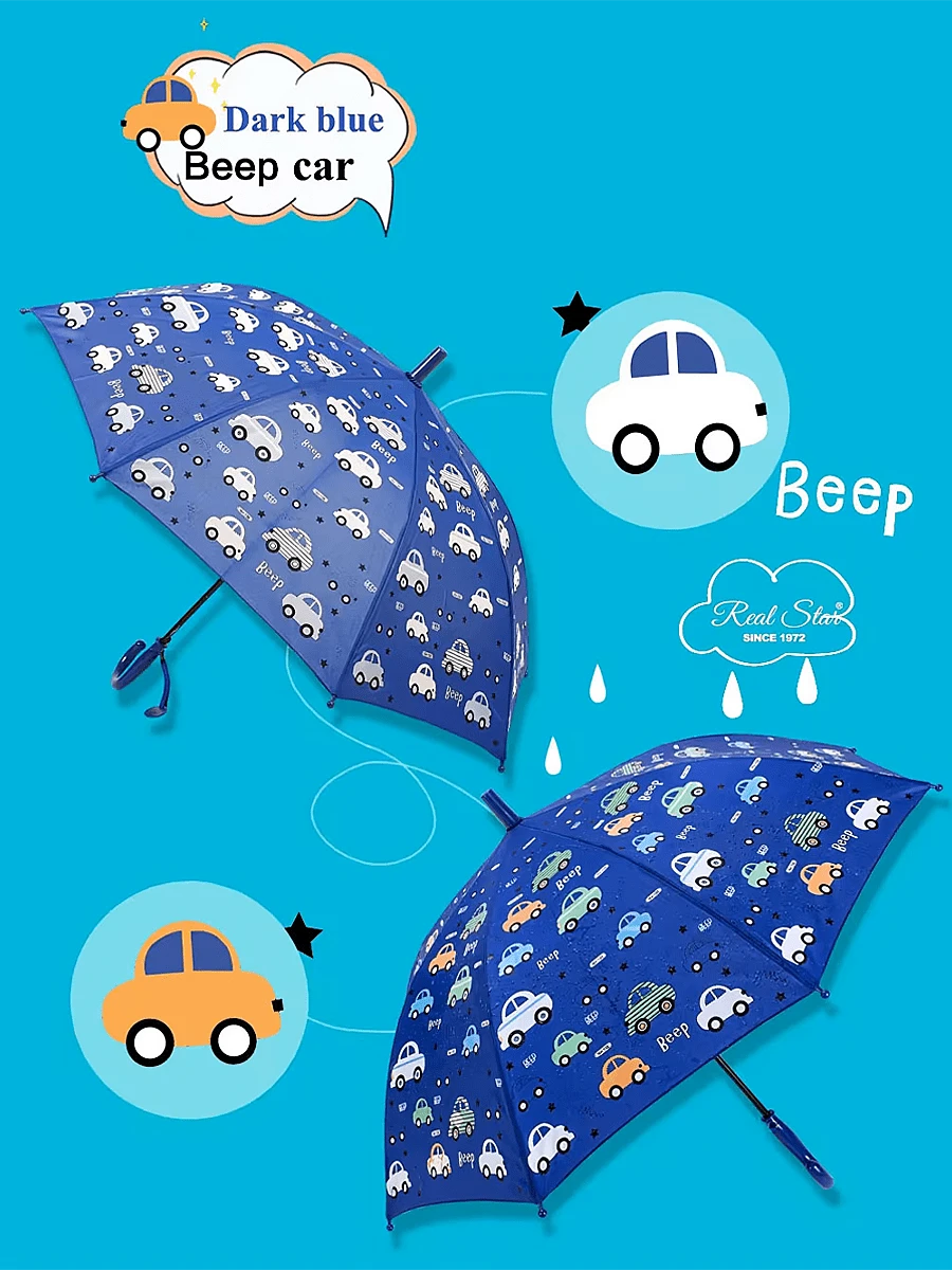 Paraguas que cambia de color al contacto con el agua, creativo, divertido y seguro Nuevo lindo paraguas, serie de dibujos animados femeninos, paraguas de doble propósito para días soleados y lluviosos, mango largo con cubierta impermeable, paraguas de sombrilla, paraguas de seguridad automático, anti-pellizcos, protector solar de mano, resistente y duradero, paraguas de , paraguas ligero, paraguas anti-UV, paraguas soleado - Azul - Ver 1