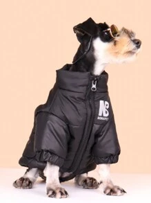 Áo khoác đệm in phản quang cho thú cưng - màu đen - Xem 4