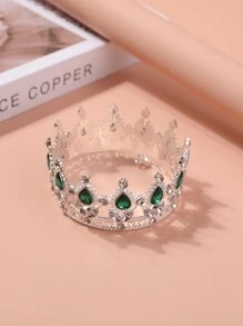 1件歐美時尚水鑽皇冠頭飾，百搭高端奢華新娘/婚禮/生日皇冠，公主蛋糕裝飾配件髮冠造型皇冠髮花環髮藤，伴娘禮物，派對造型、節慶穿搭、Rave配件、髮飾 - 彩色 - 查看 13