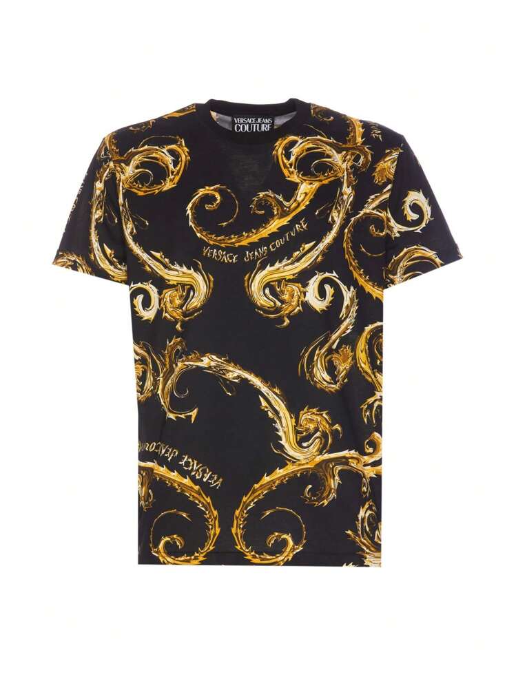 Tシャツ・カットソー VERSACE JEANS COUTURE Men T-shirt Black 2 77GAH6S0JS388 G89 VERSACE JEANS COUTURE ヴェルサーチ スリムフィット Tシャツ