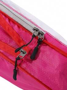 Travel Storage Bag Large Capacity Waterproof Compression Packing Organizer With Double Layer, Dual Zippers, And Travel Compression Bag Compression Storage Bag For Luggage Nylon Material Mesh Visualization Diamond Grid For Men And Women Travel Essentials