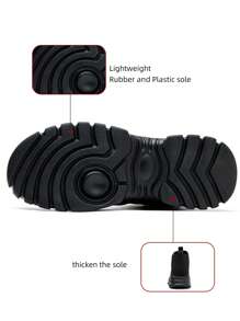 Fashionable Black Steel Toe Heavy-Duty Men's Industrial Safety Boots With Slip And Water Protection Features