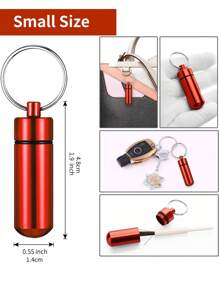 3 peças Porta-Comprimidos Pequeno e Portátil com Chaveiro, Porta-Comprimidos Organizador de Mini Comprimidos de Liga de Alumínio para Bolsa, Porta-Comprimidos de Metal À Prova d'Água para Medicamentos para Acampamento e Viagens