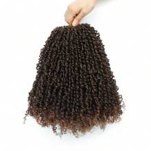 FULCRUM 8/10/12 Inch Yanky Twist Crochet Hair 26 Strands/Pcs Fluffy Spring Mini Twist Crochet Braids Short Bob Passion Twist Curly Synthetic Braiding Hair Extensions For Women & Girls