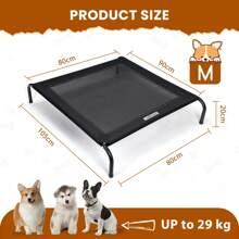 Nobleza Cama Elevada Perro Pequeño, Cama Refrescante Perro, Cama de Mascotas Transpirable para Exterior Interior Jardín Terraza, Cama Perro Robusto Lavable, Negro - Negro - Ver 4