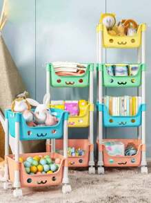 Kệ lưu trữ đồ chơi di động nhiều lớp, giá đựng đồ ăn nhẹ, dung tích lớn, phụ kiện phòng tắm, nhà bếp, phân loại rau củ, kệ lưu trữ có bánh xe - Nhiều màu - Xem 1