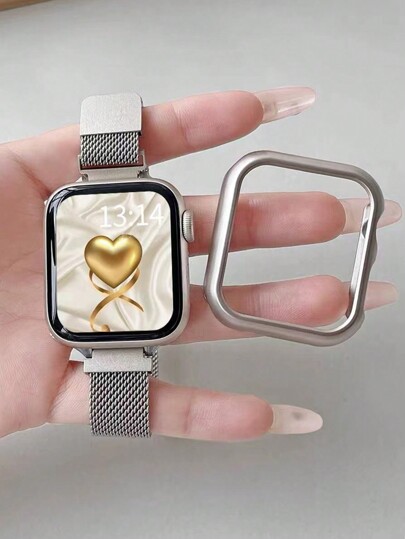 1pc Apple Watch Case, Half-Covered PC Hard Shell Protective Cover Without Screen Protector, Compatible With Apple Watch Series 9/8/7/6/5/SE/4/3, 38mm/40mm/41mm/44mm/45mm/49mm (Watch And Band Not Included)