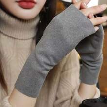 学生写作保暖露指手套，女士冬季触屏美甲塑形超薄羊毛手套