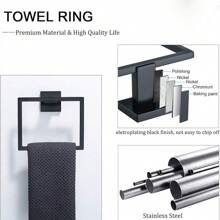 5pcs Brushed Nickel Bathroom Towel Bar Set Bathroom Accessories Hardware Set Including Towel Bar Towel Ring Coat Hook And Toilet Paper Holder With Shelf. Wall Mounted Stainless Steel Bathroom Accessories Bathroom Tools - Multicolor - View 7