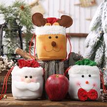1pc Christmas Gift Bag, Cartoon Cute Santa Claus & Snowman & Elk Design Gift Packaging Bag With Drawstring, Xmas Tree Decor, Christmas Eve Home Party Gift Decor - Multicolor - View 2