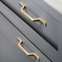 10-Pack Sand Golden Cabinet Handles - Aluminum Alloy Drawer Pulls, Copper Metal Finish, Painted Cabinet Hardware With Multiple Components For Kitchen And Furniture Applications - Multicolor - View 6