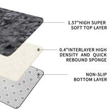 Sour Lemon Large Size Fluffy Rugs, Non-Slip Soft Shaggy Floor Carpet Mats & Rugs For Room Decor, Washable Nonslip Modern Area Rug, Modernstyle Antislip Decorative Carpets For Home Livingroom Bedroom Nursery, Big Rug, Large Rug, Home Decor - Nhuộm Tie-dye Xám đậm - Xem 3