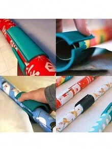 1 szt. Przesuwny obcinak do papieru do pakowania prezentów, narzędzie do cięcia na przyjęcia świąteczne, liniowy przesuwany obcinak do papieru do pakowania, odpowiedni na Walentynki, Wielkanoc, święto Ramadan, wesele, narzędzie do cięcia papieru do pakowania na przyjęcia urodzinowe - Wielokolorowe - Zobacz 4