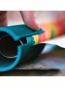 1 szt. Przesuwny obcinak do papieru do pakowania prezentów, narzędzie do cięcia na przyjęcia świąteczne, liniowy przesuwany obcinak do papieru do pakowania, odpowiedni na Walentynki, Wielkanoc, święto Ramadan, wesele, narzędzie do cięcia papieru do pakowania na przyjęcia urodzinowe - Wielokolorowe - Zobacz 3