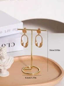 1 件/2 件/4 件珠宝展示架，木质金属丝简约耳环收纳架复古金色兔子浮雕珠宝托盘，适合婚礼派对展示返校 - 木底創意簡約耳環架 - 查看 3