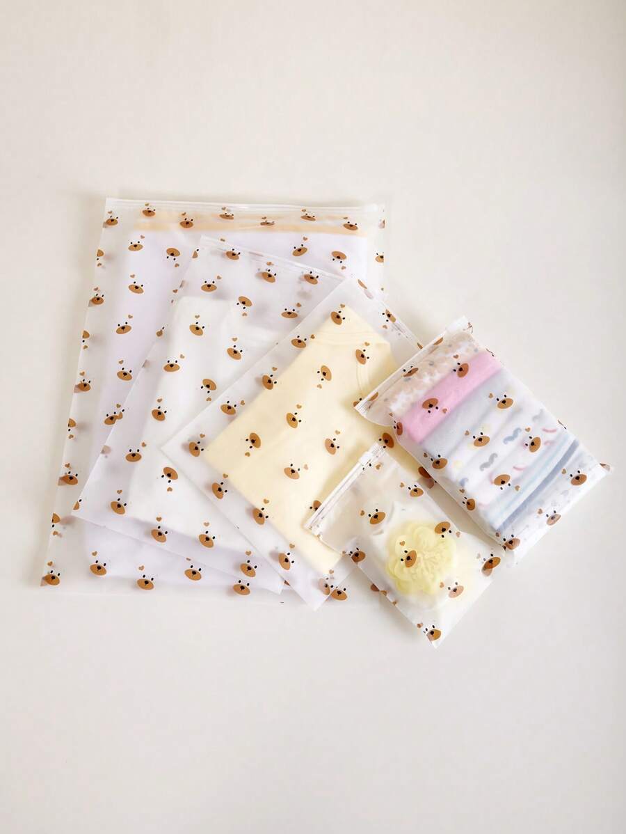 5pcs/10pcs Travel Storage Bags Set For Baby Clothes, Luggage Organizer,Waterproof Underwear Pouch, Maternity Hospital Bag, Sealing Packing Cubes (Pattern Placement Not Fixed, No Internal Items Included) Love Valentine - Multicolor - View 1