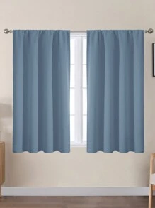 Estelar Textiler 1入組單色室內遮光窗簾,簡約風灰藍色聚酯纖維單面遮光窗簾,適用於臥室和客廳 - 霧霾藍 - 查看 21