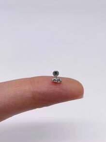 EleRunis 1 件 925 纯银精致爪镶耳钉 18K 镀金耳钉耳骨耳屏穿孔防过敏耳环珠宝礼物适合女士女孩日常佩戴婚礼派对订婚 - 銀色 - 查看 6