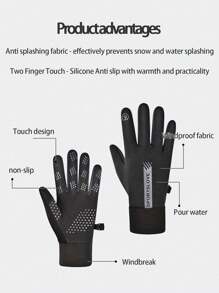 XIANG YU 1 Pair Winter Waterproof Windproof Anti-Slip Warm Touchscreen Gloves With Thermal Lined, For Motorcycle Riding In Cold Snowy Weather () - Dusty Pink - View 5