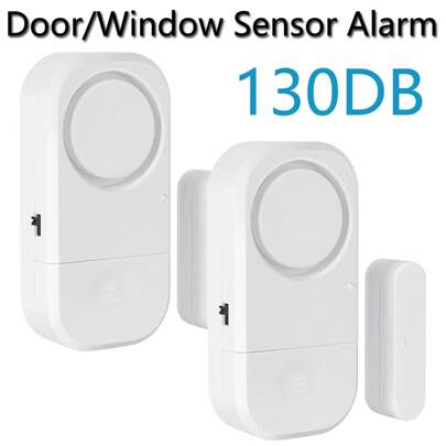 EMASTIFF Alarme de segurança para porta de 130DB, proteção de janela, sem fio, antirroubo, com sensor magnético, bateria 3*LR44 integrada, suporte para 6 configurações de função, som ajustável