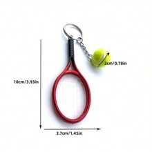 Miniature Simulation Tennis Racket Keychain - The Perfect Gift For Tennis Fans, Women And Couples Halloween Car Accessories Bag Charm School Cute Goth Y2k - Multicolor - View 6