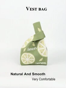 1 Piece Of Fruit Pattern Crochet Breathable Portable Folding Mobile Phone Umbrella Cosmetics Book Open Casual Fashion Women's Handbag Vest Bag, Suitable For Daily, Holiday, Commute, Shopping, Photography, Travel, Camping, Hiking, Back To School, Travel, Holiday, School Girls Girls Ladies Suitable For Four Seasons Mother's Gift