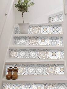 1set European Style Modern Decorative Self-Adhesive Stair Riser Stickers Residue-Free Wall Floor Stickers, 7.09*42.52 Inch,Renovation Stickers Peel Wall Panels,Wall Paper, Wallpapers,Spring Decoration Items Refresh Your Home,Rama Decoration Stickers - Multicolor - View 12