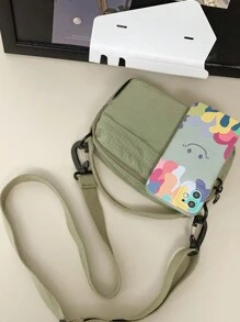 New Simple & Versatile Men Crossbody Bag, Casual Daily Shoulder Bag, Handbag, Small Square Bag, Made Of Nylon Waterproof  Material Halloween Christmas Gifts For Men Fall Scream Men Bag Sling Bag Bag For Men Winter Men Bag - Green - View 5