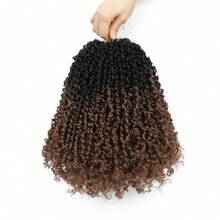 FULCRUM 8/10/12 Inch Yanky Twist Crochet Hair 26 Strands/Pcs Fluffy Spring Mini Twist Crochet Braids Short Bob Passion Twist Curly Synthetic Braiding Hair Extensions For Women & Girls