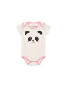 3 Piece Baby Bodysuit Kit Suedine Panda - trắng - Xem 3