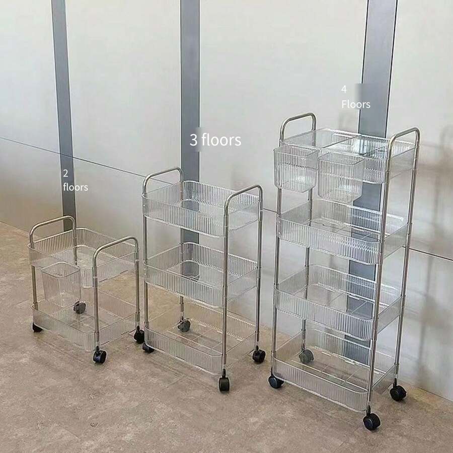 Acrylic Storage Rack, Suitable For Bathroom, Kitchen And Living Room Organization With A Transparent Multi-Layer Design And A 360° Rotation Feature For Easy Access To Tissue Boxes, Cosmetics, And Everyday Essentials; Space-Saving, Clear Acrylic Construction With Smooth Edges; Keeps Countertops Tidy In Vanity, Sink, Pantry, Laundry, And Dining Areas; Versatile, Stylish Storage Solution That Enhances Modern Decor And Daily Efficiency.