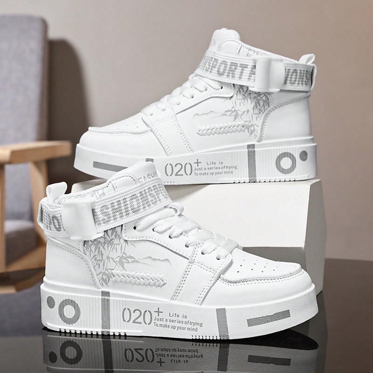 Zapatillas deportivas informales con suela gruesa y forro térmico, para hombre, de alta y baja caña, zapatos de skate, de moda 2025