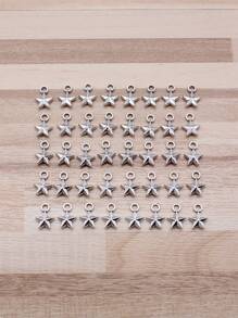40pcs/Bag 8x11mm Pentagram Star Charms For DIY Earring, Necklace, Bracelet, Keychain Making DIY Jewelry Making - Star - View 3