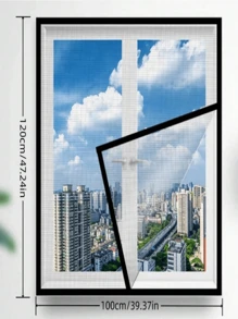 Uma tela de janela autoadesiva preta repelente de mosquitos, faça você mesmo, autoadesiva, respirável, resistente a arranhões de animais de estimação, resistente ao desgaste, a instalação é simples e conveniente