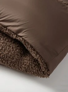 少女双面无袖短款冬季羽绒服 - 棕色 - 查看 7