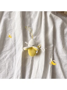 可爱剥皮香蕉毛绒公仔、钥匙扣包包挂件、逼真水果创意礼物 - 彩色 - 查看 2