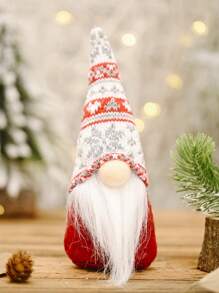 1 Pieza/3 Piezas Decoraciones de Navidad, Sombrero de Punto de Copo de Nieve Muñeco Viejo del Bosque Ornamentos, Al lado del Árbol de Navidad Muñeco sin Rostro Creativo, Decoración de Escena, Fiesta Festiva Decoración del Hogar, Halloween, Decoración de Halloween