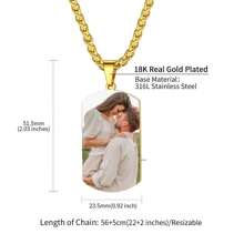 Individualisierte Halskette mit Foto, 18 Karat vergoldete Edelstahlkette, personalisierter ovaler farbiger Foto-Anhänger, einzigartiges Schmuckgeschenk für Frauen, Geburtstag/Muttertag/Erntedankfest/Weihnachten