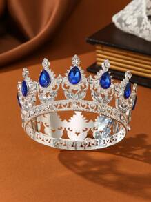 1 Pc/Full Round Baroque Bridal Full Round Tiara Crown, Super Cute Little Tiara,Birthday And Cake Tiara , Photography, Banquet And Floral Decoration, Wedding, Party