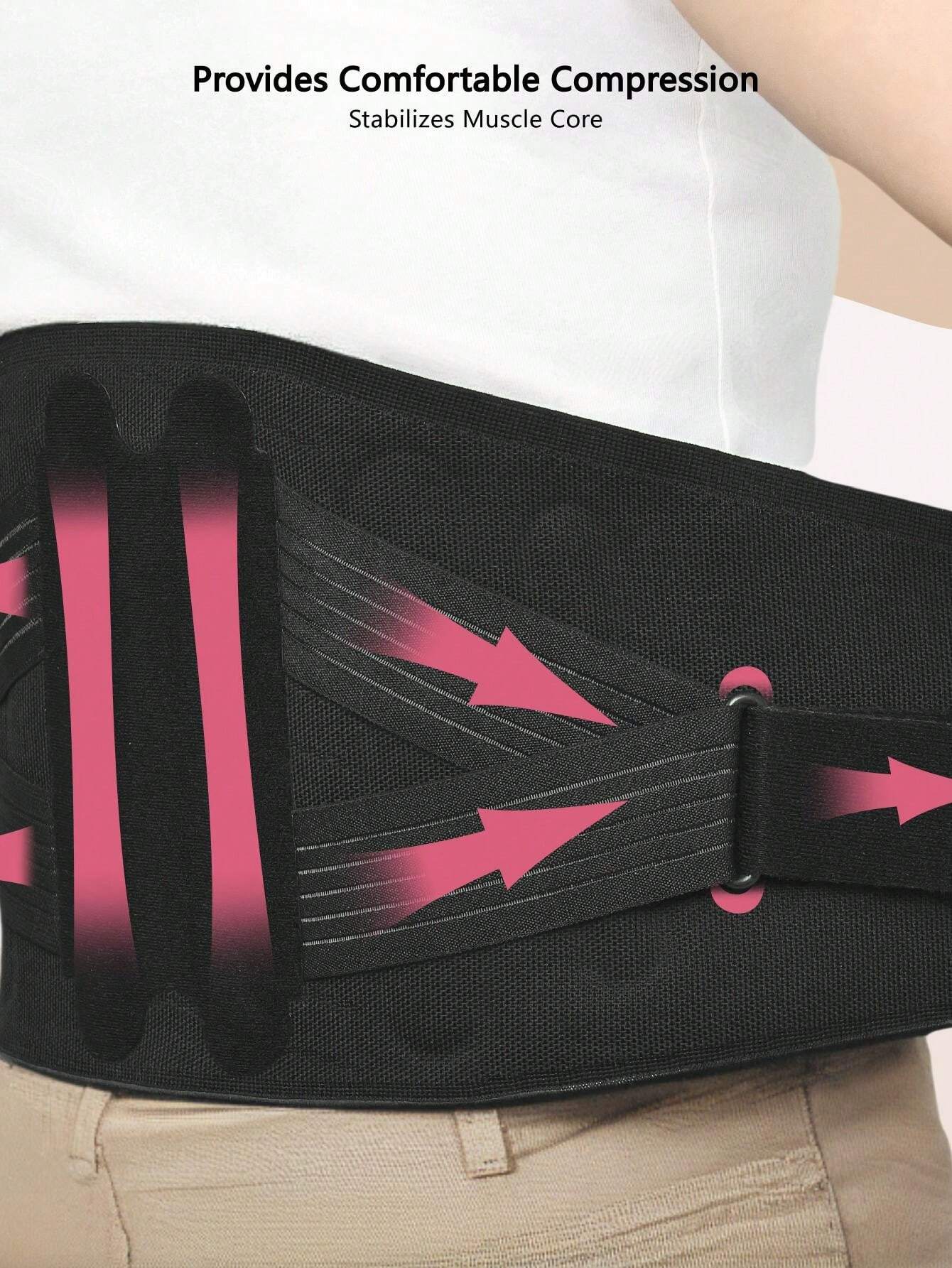 Back Brace Support Belt For Lower Back With Pulley System, Adjustable