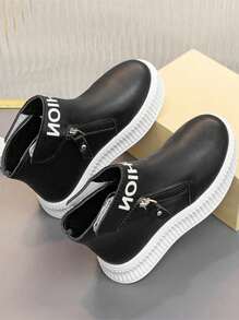 1 Pair Fashionable Stitched Girls Baby Boots 2024 New Stylish Lightweight Non-Slip Dress Boots For Toddler Girls