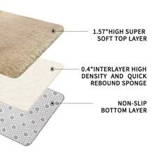 Sour Lemon Large Size Fluffy Rugs, Non-Slip Soft Shaggy Floor Carpet Mats & Rugs For Room Decor, Washable Nonslip Modern Area Rug, Modernstyle Antislip Decorative Carpets For Home Livingroom Bedroom Nursery, Big Rug, Large Rug, Home Decor - Lạc đà - Xem 3