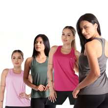 Kit 4 Mash Premium Dry Fit Fitness Assorted Women's Tank Tops - 彩色 - 查看 1