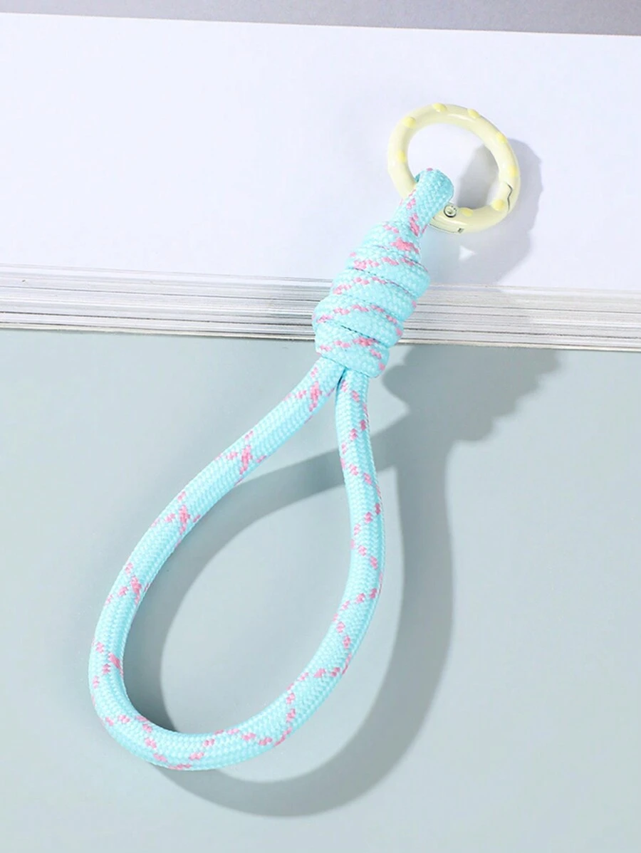 1pc Cute Contrast Color Braided Lanyard, Phone Strap, Keychain, Comfortable Material, Durable, Suitable For Work, Travel, Commuting, Shopping, Home Use, Gift For Friends, Family, Colleagues - Multicolor - View 1