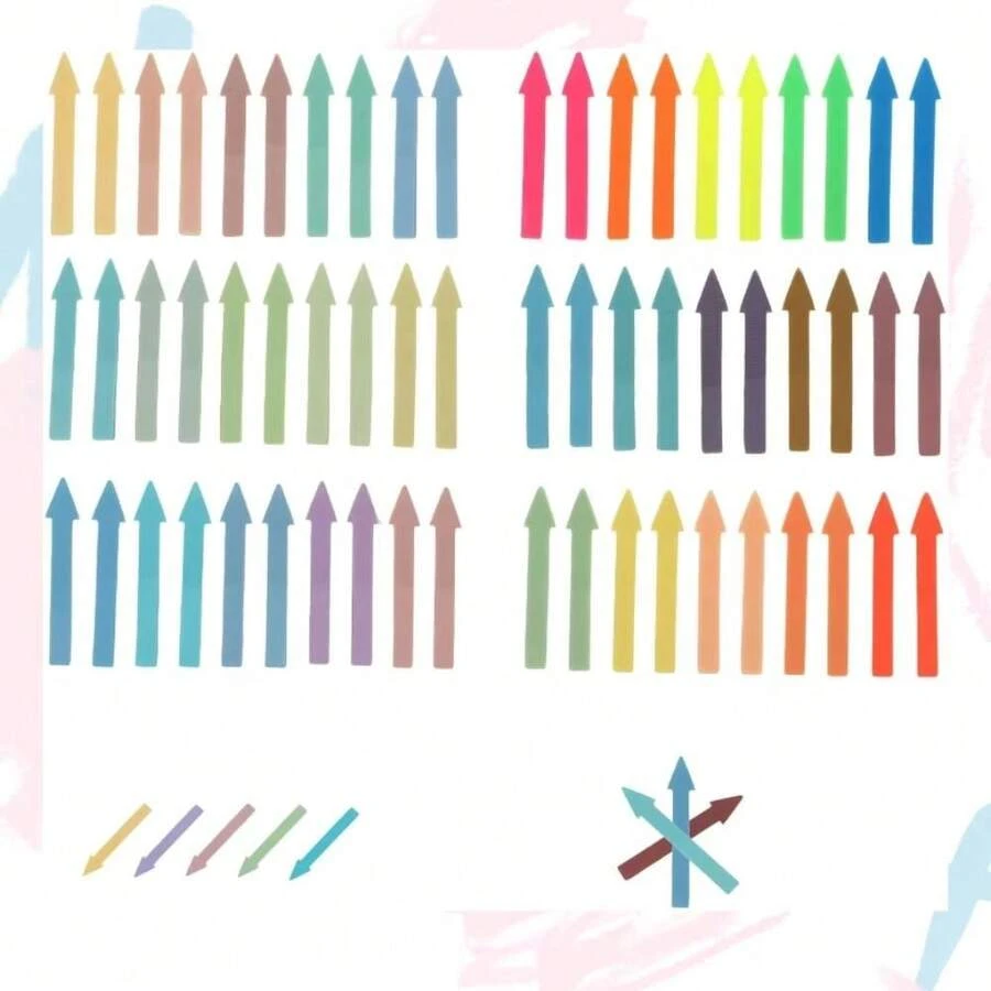 120 pezzi di segnapagina adesivi riscrivibili e riposizionabili di vari colori per libri, forniture per annotazioni di libri, set di 10 fogli di note adesive con righello per contrassegni di indice, pagine di marcatori di colore, indicizzazione, memo di affissione, segnalibri di colore trasparente fluorescente - 1200 adesivi con indice di frecce fluorescenti - Visualizzare 1