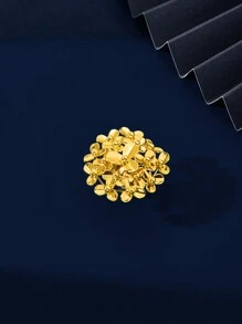 Anillo de diseño cuadrado elegante y de lujo chapado en oro de 18 quilates, de diseño retro y de alta gama, para mujer, apropiado para novias, bodas, uso diario, aniversarios y regalos en Nigeria, Dubái, Oriente Medio y Arabia Saudita