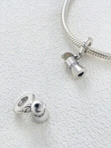 1 ấm trà mặt dây chuyền vòng cổ đính cườm cho món quà của phụ nữ - Bạc - Xem 2